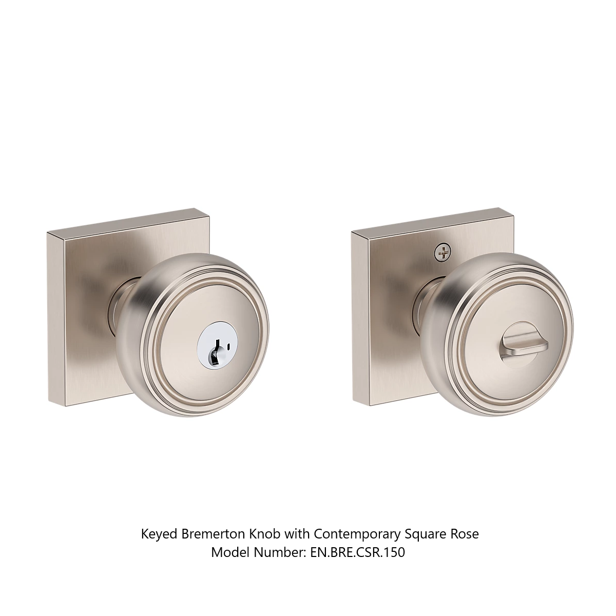 Baldwin - Reserve Collection - Keyed Knobs - Bremerton Door Knob (Entry)