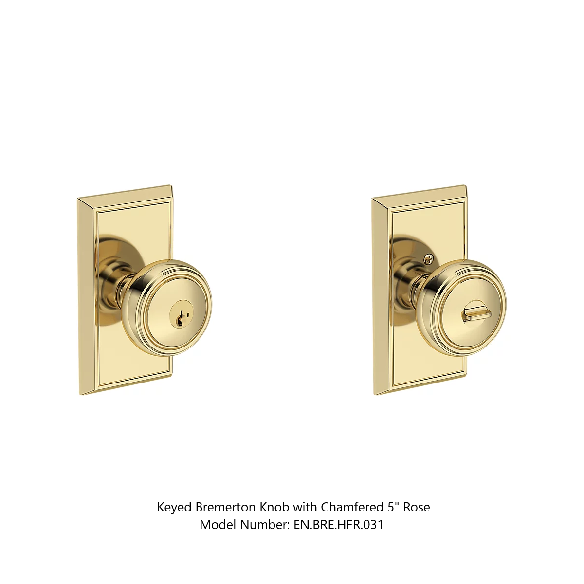 Baldwin - Reserve Collection - Keyed Knobs - Bremerton Door Knob (Entry)