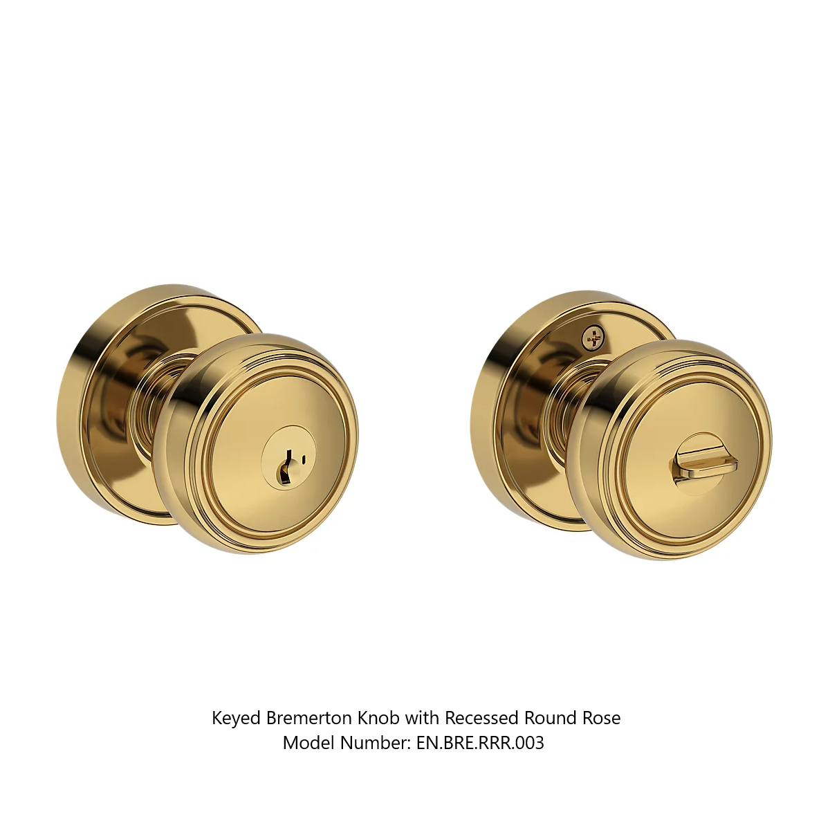 Baldwin - Reserve Collection - Keyed Knobs - Bremerton Door Knob (Entry)