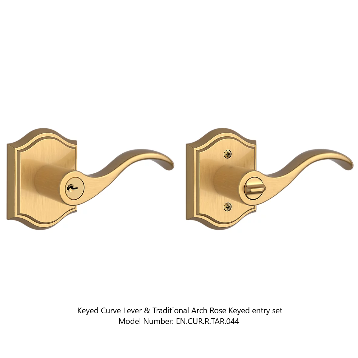 Baldwin - Reserve Collection - Keyed Levers - Curve Door Lever (Entry)