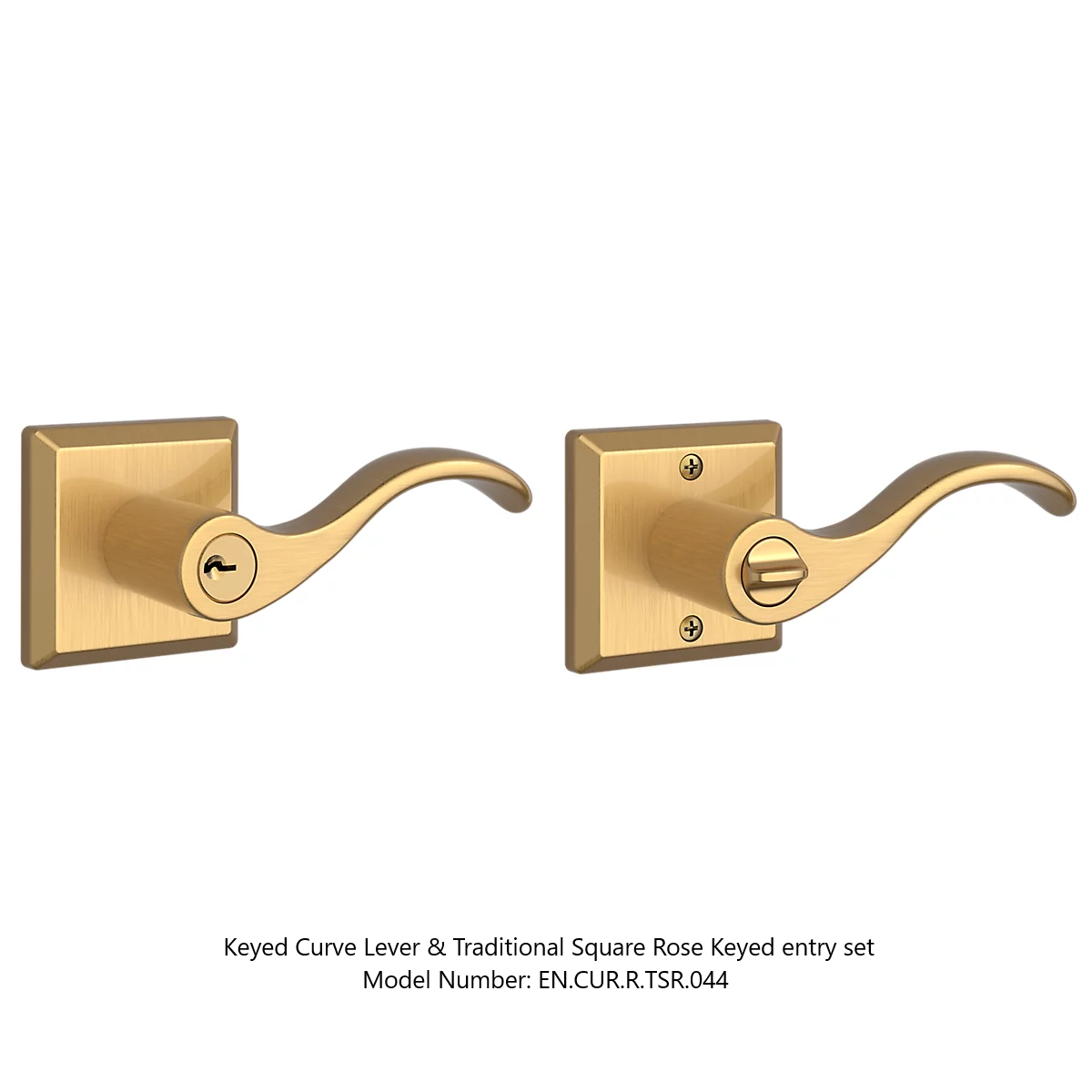 Baldwin - Reserve Collection - Keyed Levers - Curve Door Lever (Entry)