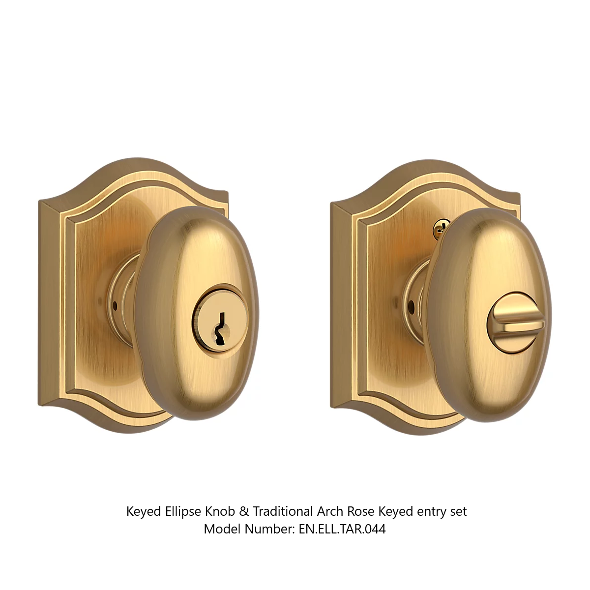 Baldwin - Reserve Collection - Keyed Knobs - Ellipse Door Knob (Entry)