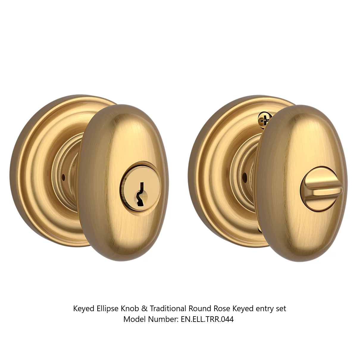 Baldwin - Reserve Collection - Keyed Knobs - Ellipse Door Knob (Entry)