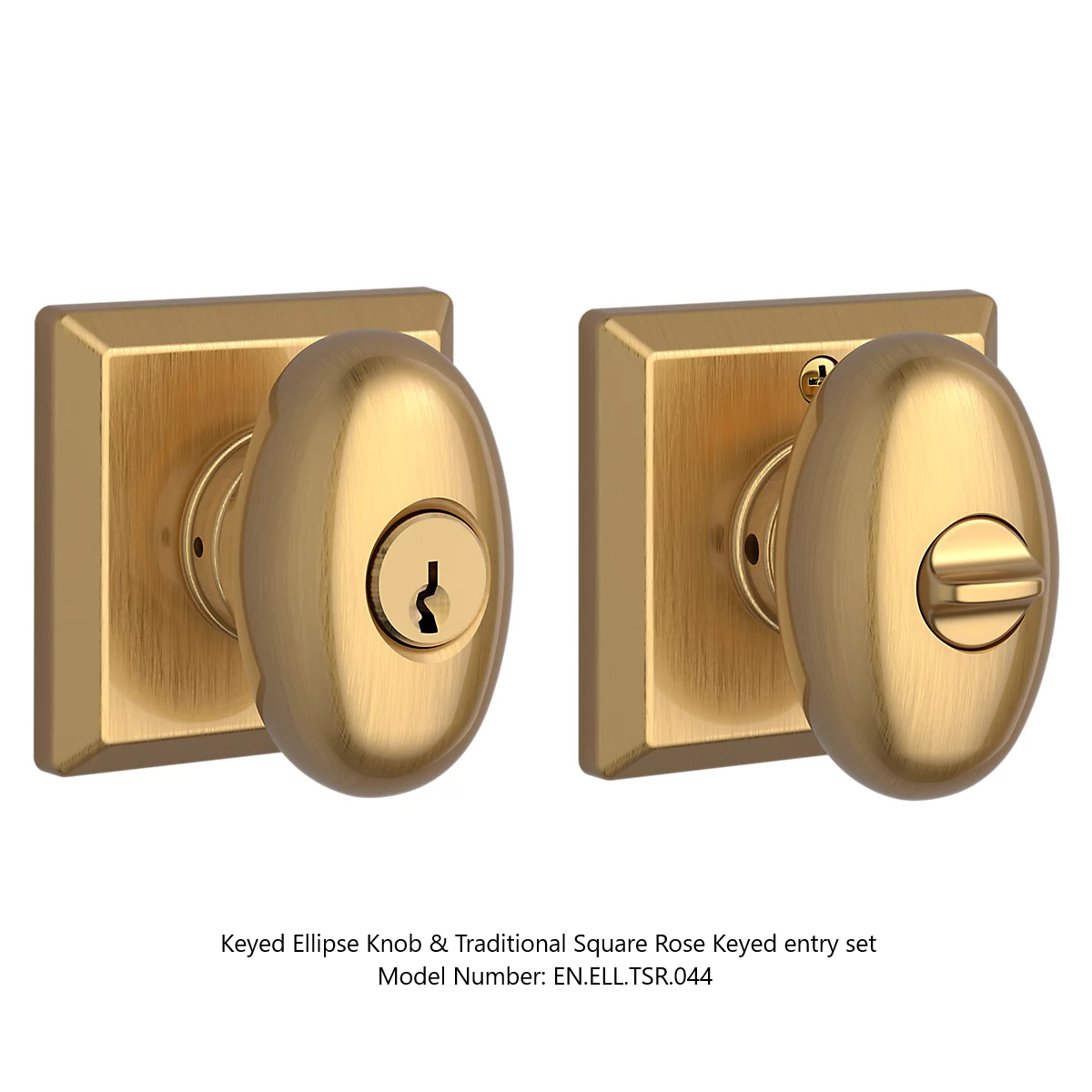 Baldwin - Reserve Collection - Keyed Knobs - Ellipse Door Knob (Entry)
