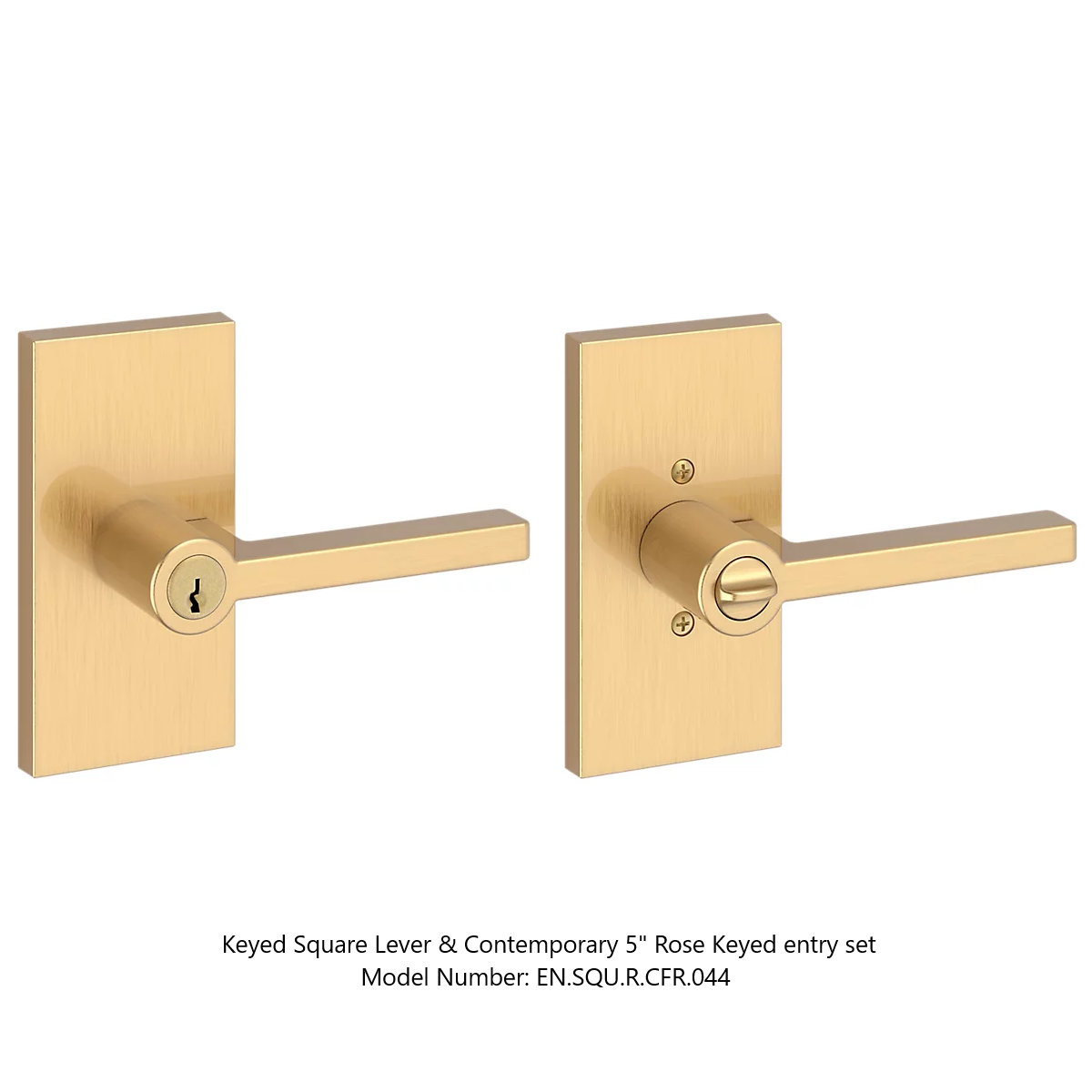 Baldwin - Reserve Collection - Keyed Levers - Square Door Lever (Entry)