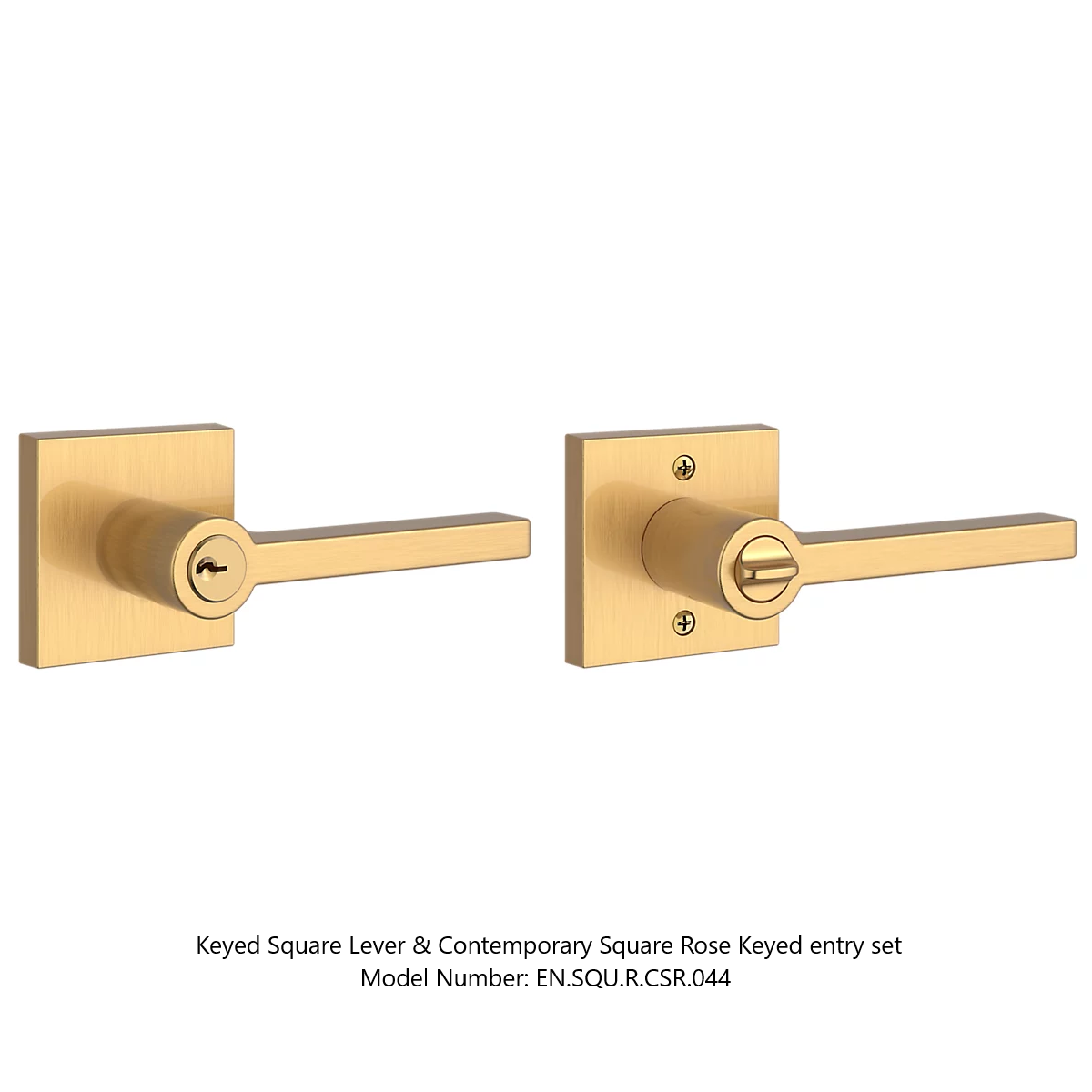 Baldwin - Reserve Collection - Keyed Levers - Square Door Lever (Entry)