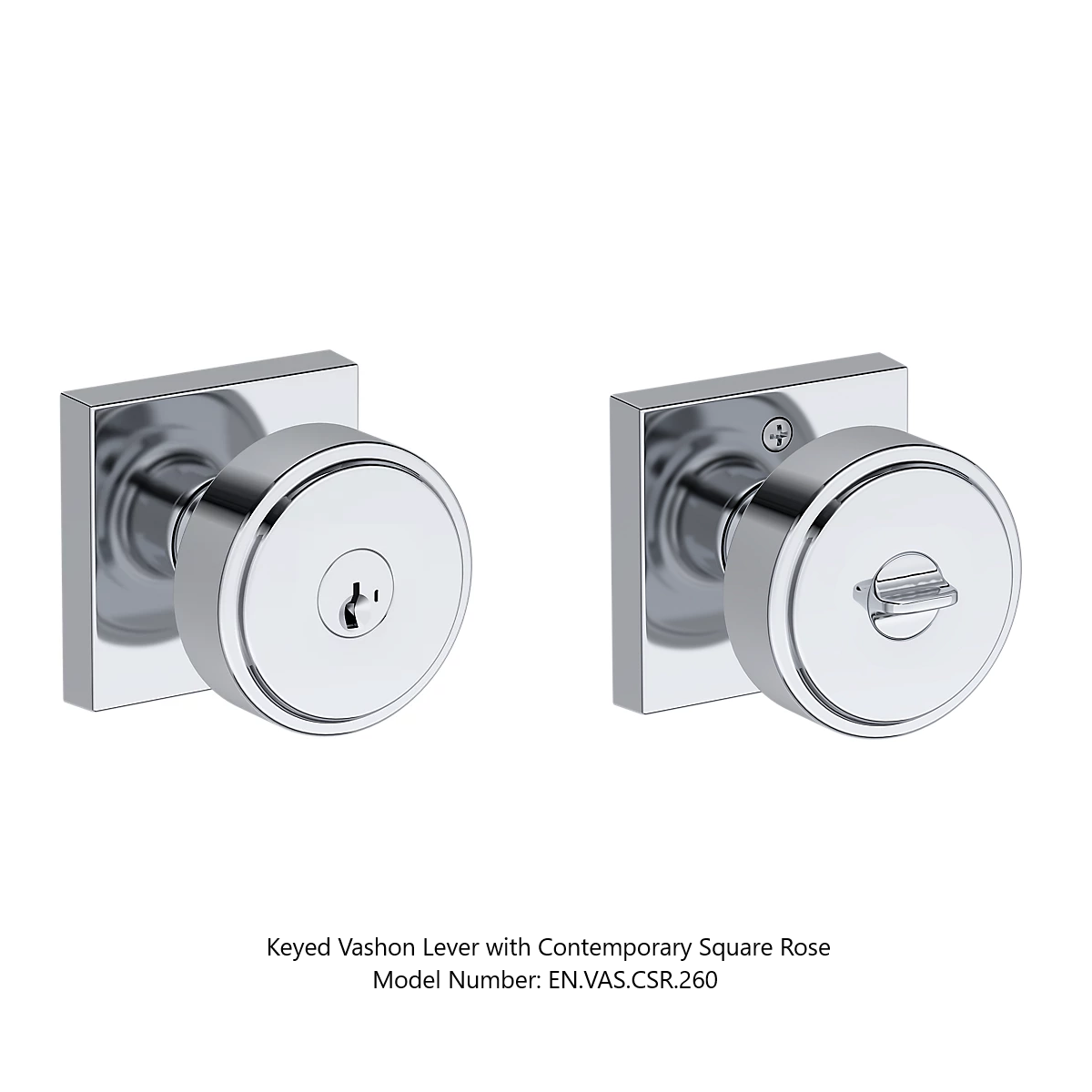 Baldwin - Reserve Collection - Keyed Knobs - Vashon Door Knob (Entry)