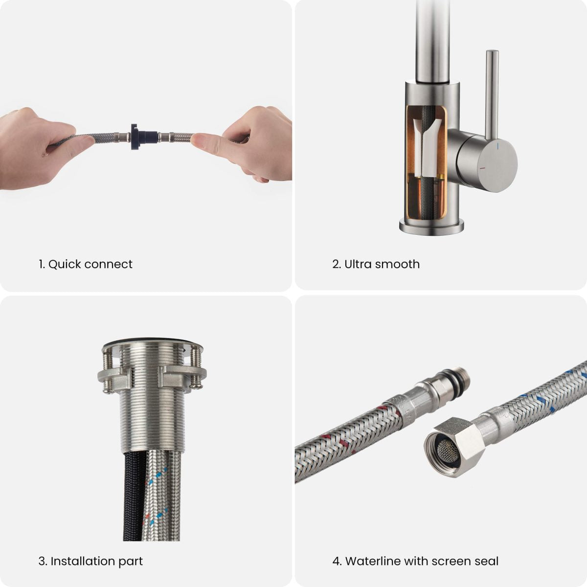 KIBI - Value Single Handle Pull Down Kitchen Faucet – F102