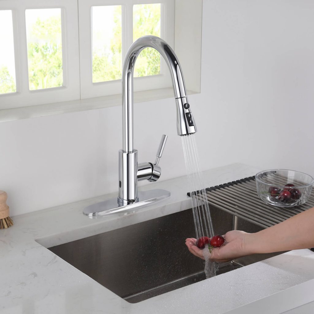 KIBI - Single Handle Pull Down Kitchen Faucet With Touch Sensor - F102-S