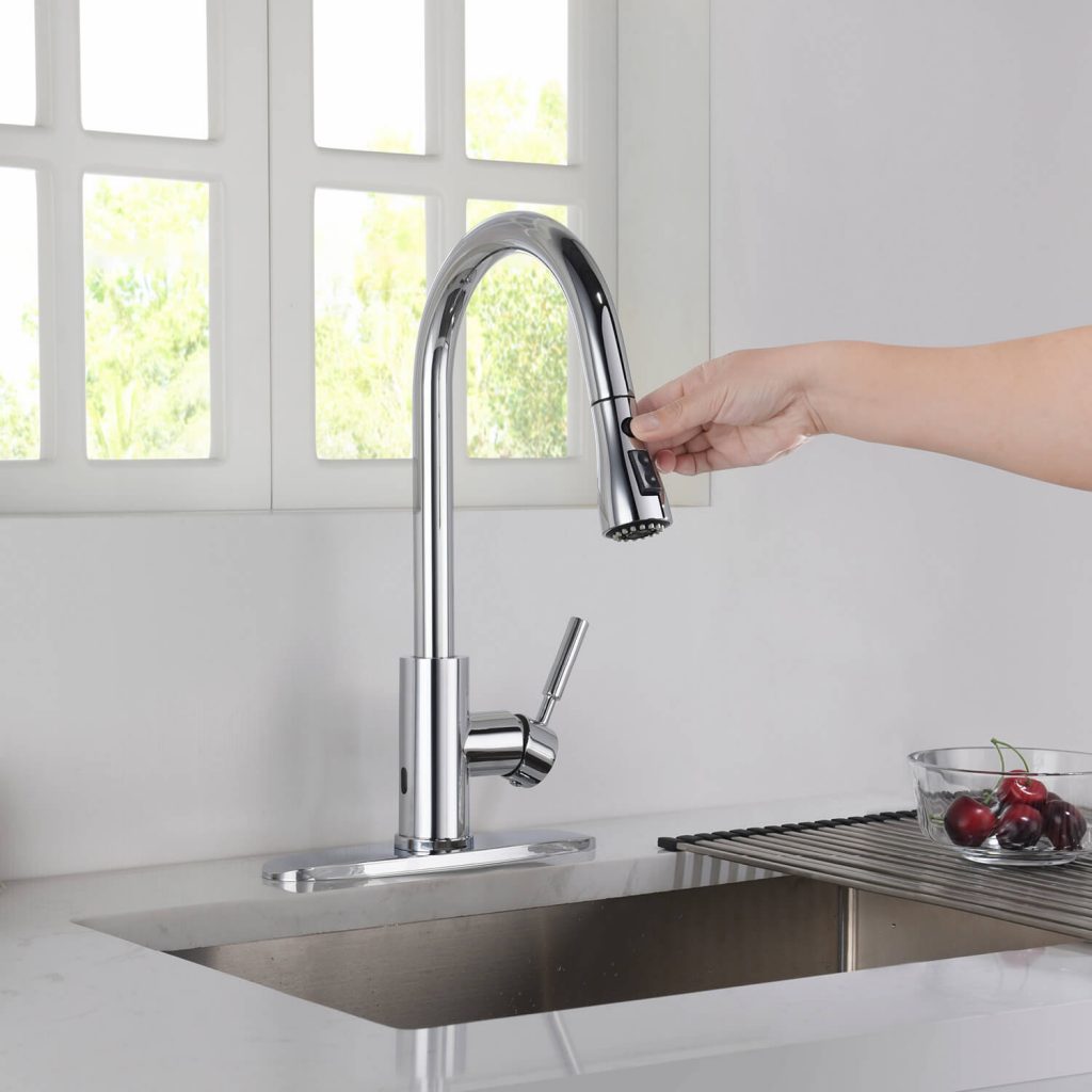 KIBI - Single Handle Pull Down Kitchen Faucet With Touch Sensor - F102-S