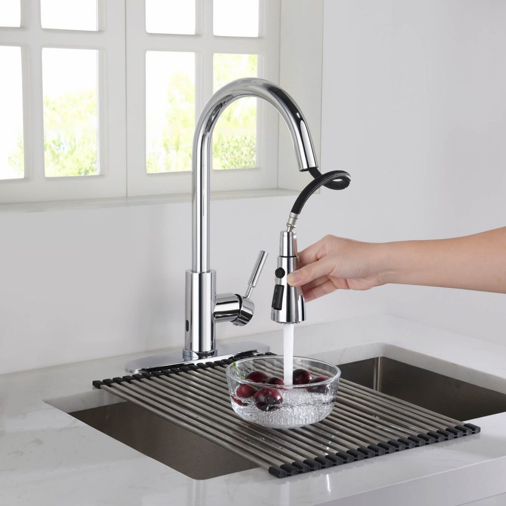 KIBI - Single Handle Pull Down Kitchen Faucet With Touch Sensor - F102-S