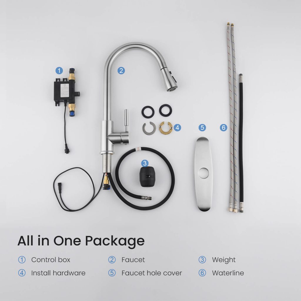 KIBI - Single Handle Pull Down Kitchen Faucet With Touch Sensor - F102-S