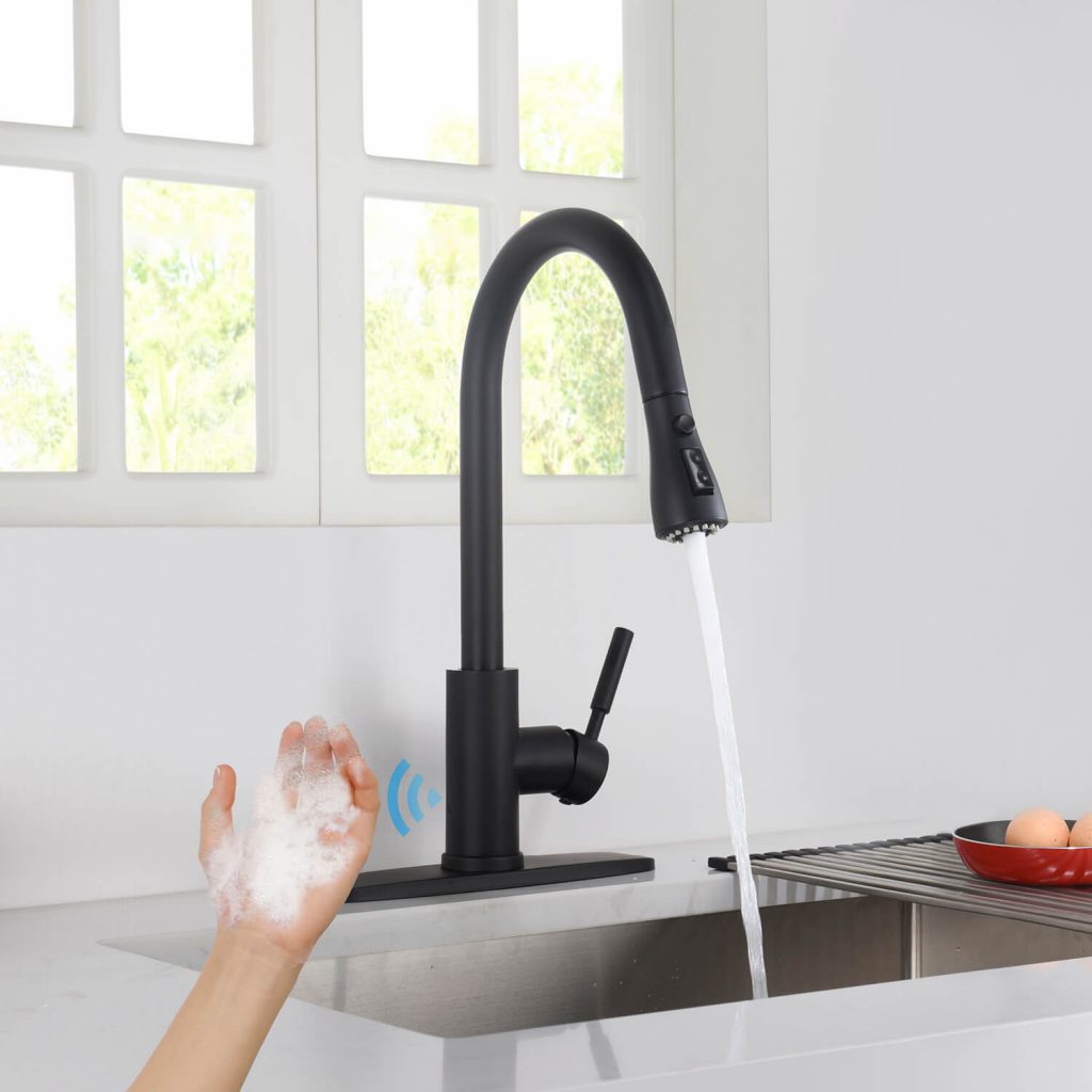KIBI - Single Handle Pull Down Kitchen Faucet With Touch Sensor - F102-S