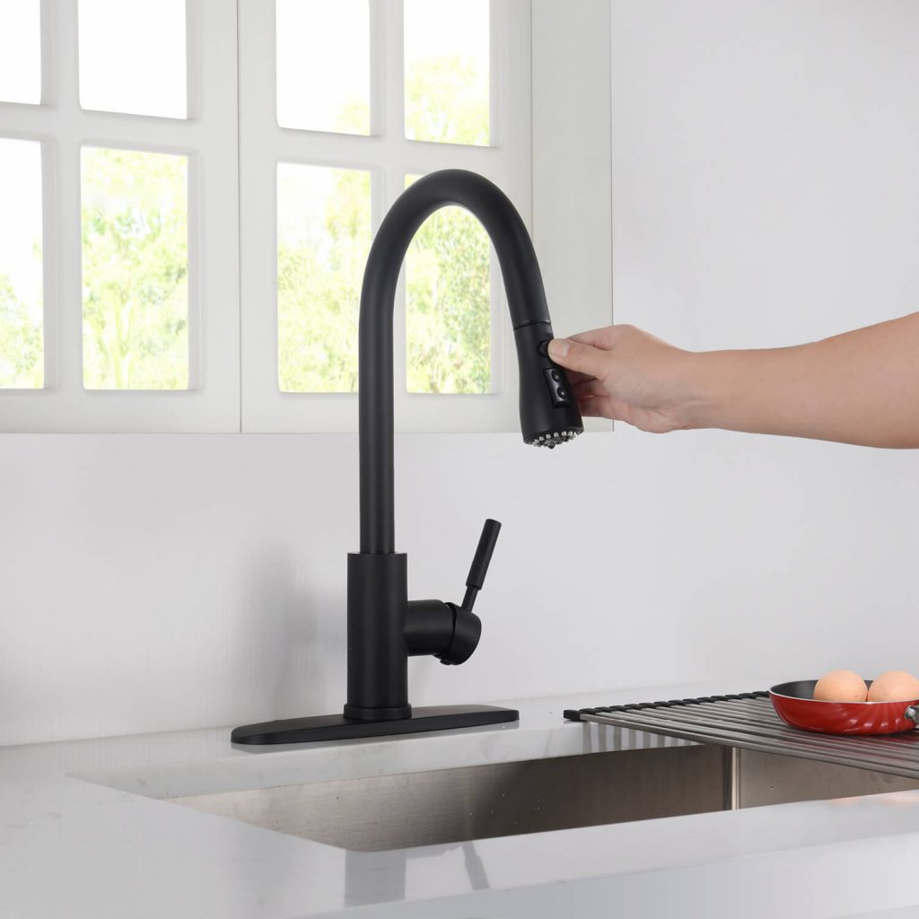 KIBI - Single Handle Pull Down Kitchen Faucet With Touch Sensor - F102-S