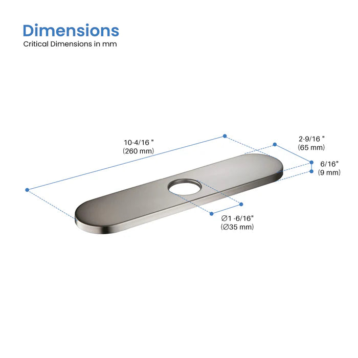 Casa Fixtures - Kitchen Accessories - 10 Inch Kitchen Faucet Hole Cover (FC-1)