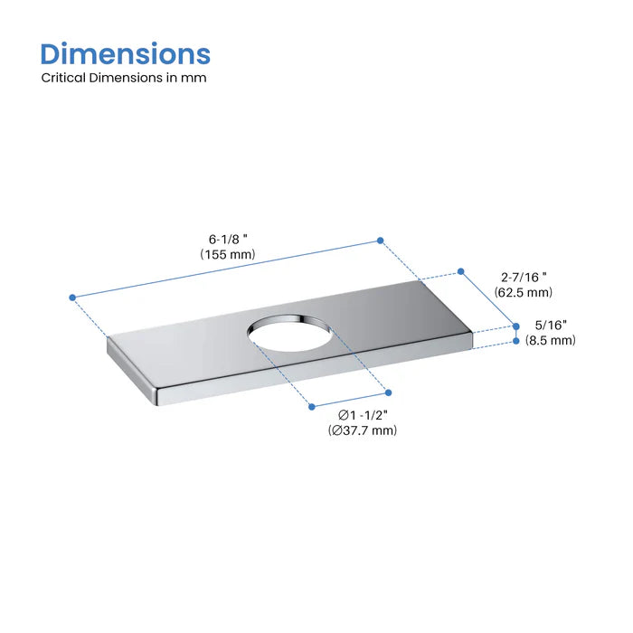 Casa Fixtures - Bathroom Accessories - 6 Inch Quadra Bathroom Faucet Hole Cover (FC-3)