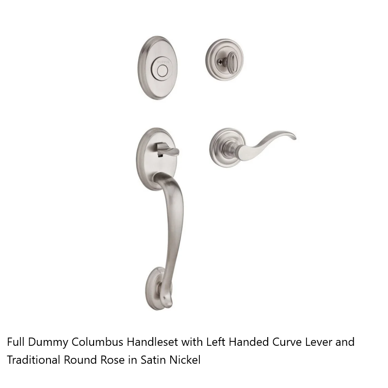 Baldwin - Reserve Collection - Sectional Handlesets - Columbus Tubular Entry Handleset with Interior Lever (Full Dummy)