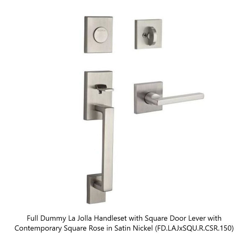 Baldwin - Reserve Collection - Sectional Handlesets - La Jolla Tubular Entry Handleset with Interior Lever (Full Dummy)
