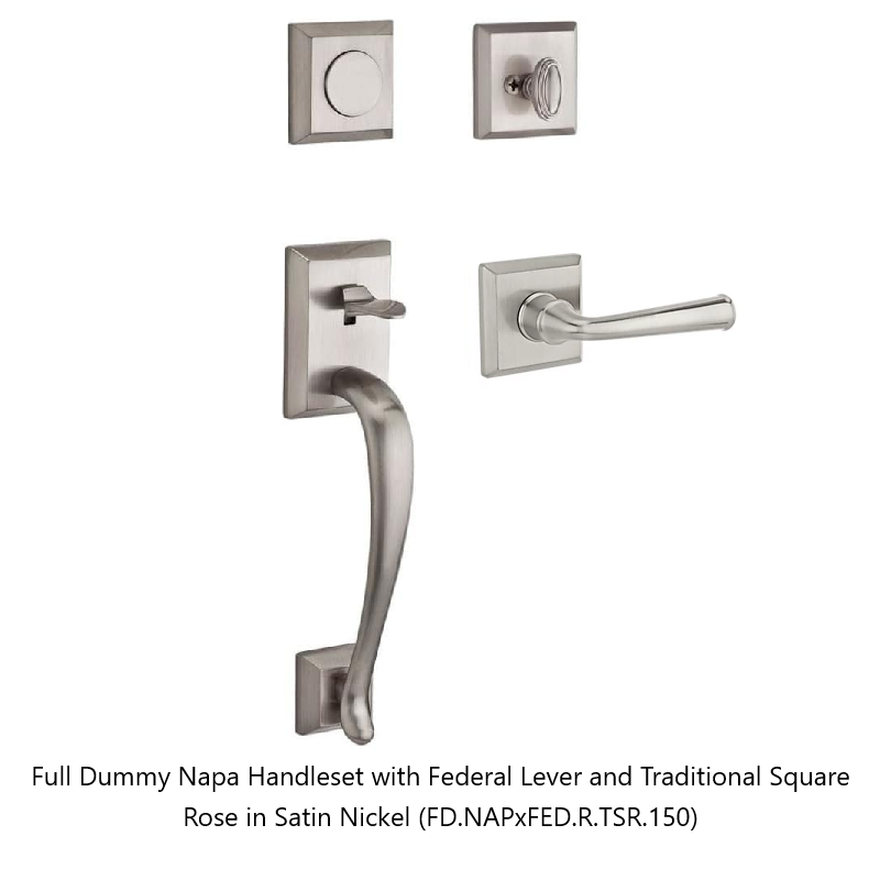 Baldwin - Reserve Collection - Sectional Handlesets - Napa Tubular Entry Handleset with Interior Lever (Full Dummy)
