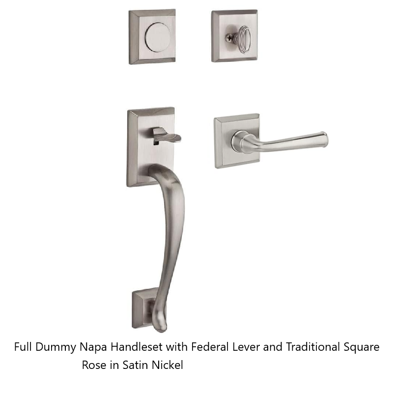Baldwin - Reserve Collection - Sectional Handlesets - Napa Tubular Entry Handleset with Interior Lever (Full Dummy)