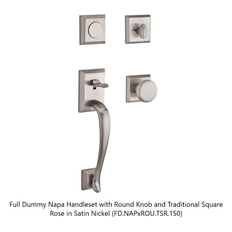 Baldwin - Reserve Collection - Sectional Handlesets - Napa Tubular Entry Handleset with Interior Knob (Full Dummy)