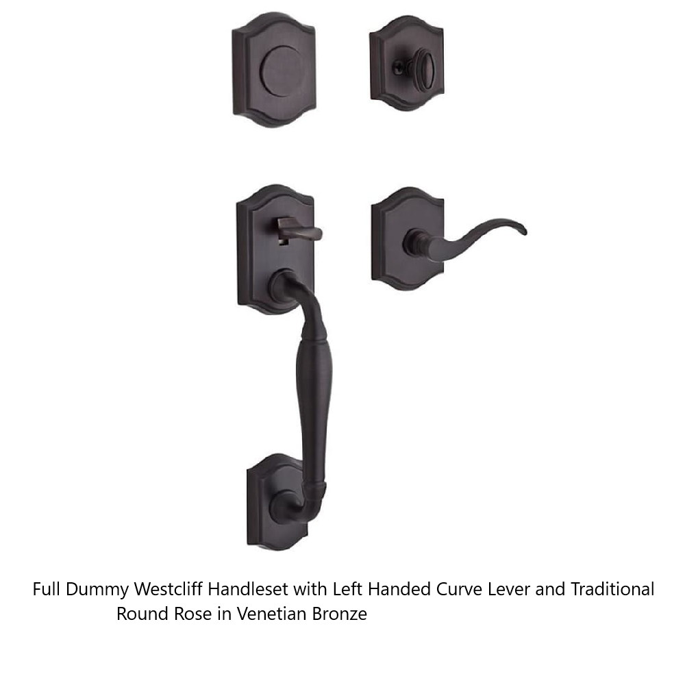 Baldwin - Reserve Collection - Sectional Handlesets - Westcliff Tubular Entry Handleset with Interior Lever (Full Dummy)