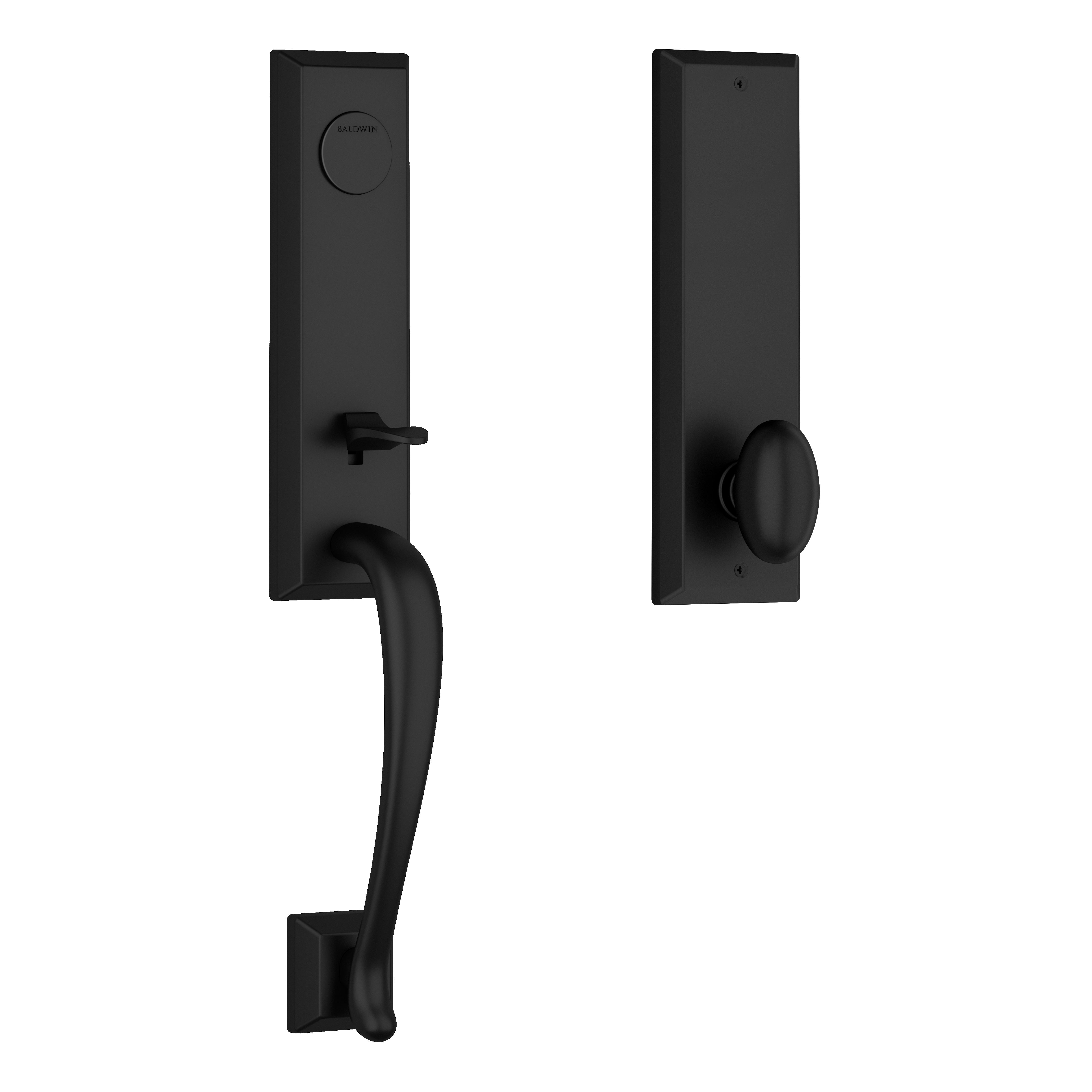 Baldwin - Reserve Collection - Tubular Entry Handlesets - Del Mar 3/4 Escutcheon Emergency Egress Handleset w/ Round Knob & Square Bevel Rose