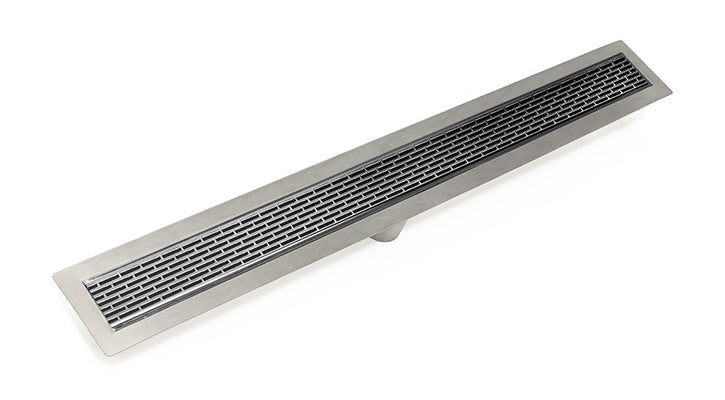 Infinity Drain - Fixed Flange Stainless Channel - FFLT 65 Slotted Linear Drain