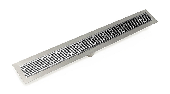 Infinity Drain - Fixed Flange Stainless Channel - FFLT 65 Slotted Linear Drain