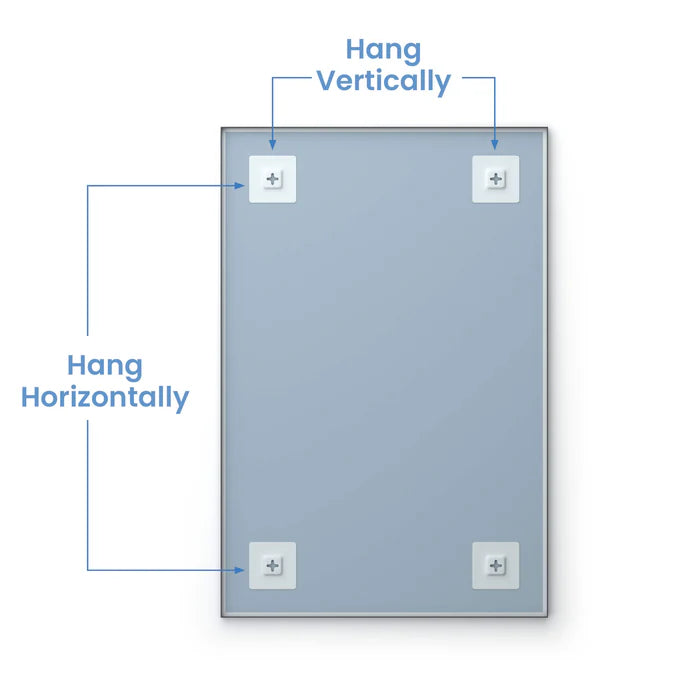 Casa Fixtures - Bathroom Accessories - 24" x 36" Shatterproof Wall Mount Metal Frame Mirror (FM1-2436)