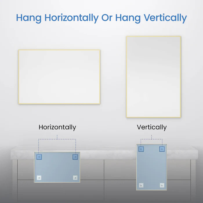 Casa Fixtures - Bathroom Accessories - 30" x 36" Shatterproof Wall Mount Metal Frame Mirror (FM1-3036)