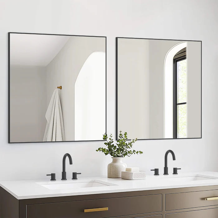Casa Fixtures - Bathroom Accessories - 36" x 36" Shatterproof Wall Mount Metal Frame Mirror (FM1-3636)