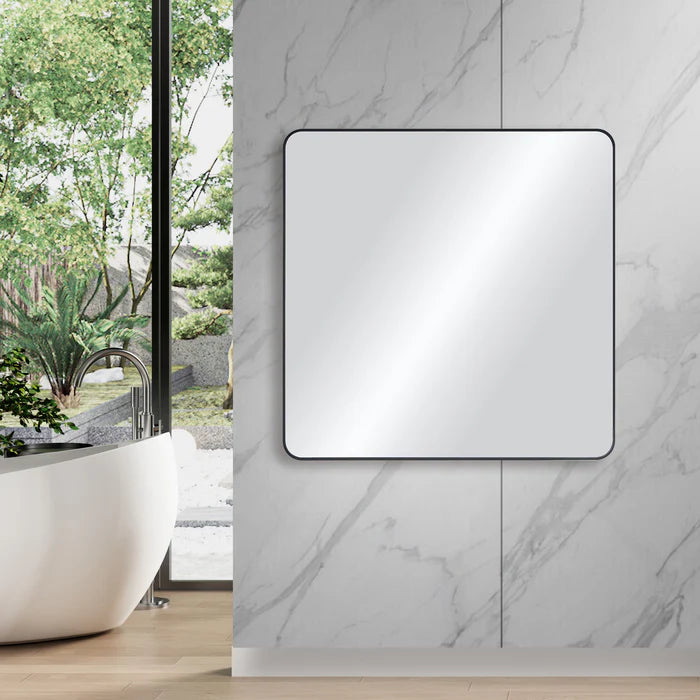 Casa Fixtures - Bathroom Accessories - 36" x 36" Shatterproof Wall Mount Metal Frame Mirror (FM2-3636)