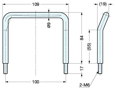 Sugatsune H-75-BL-100 Stainless Steel Offset Wire Pull