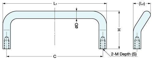 Sugatsune H-75-C Stainless Steel Offset Wire Pull