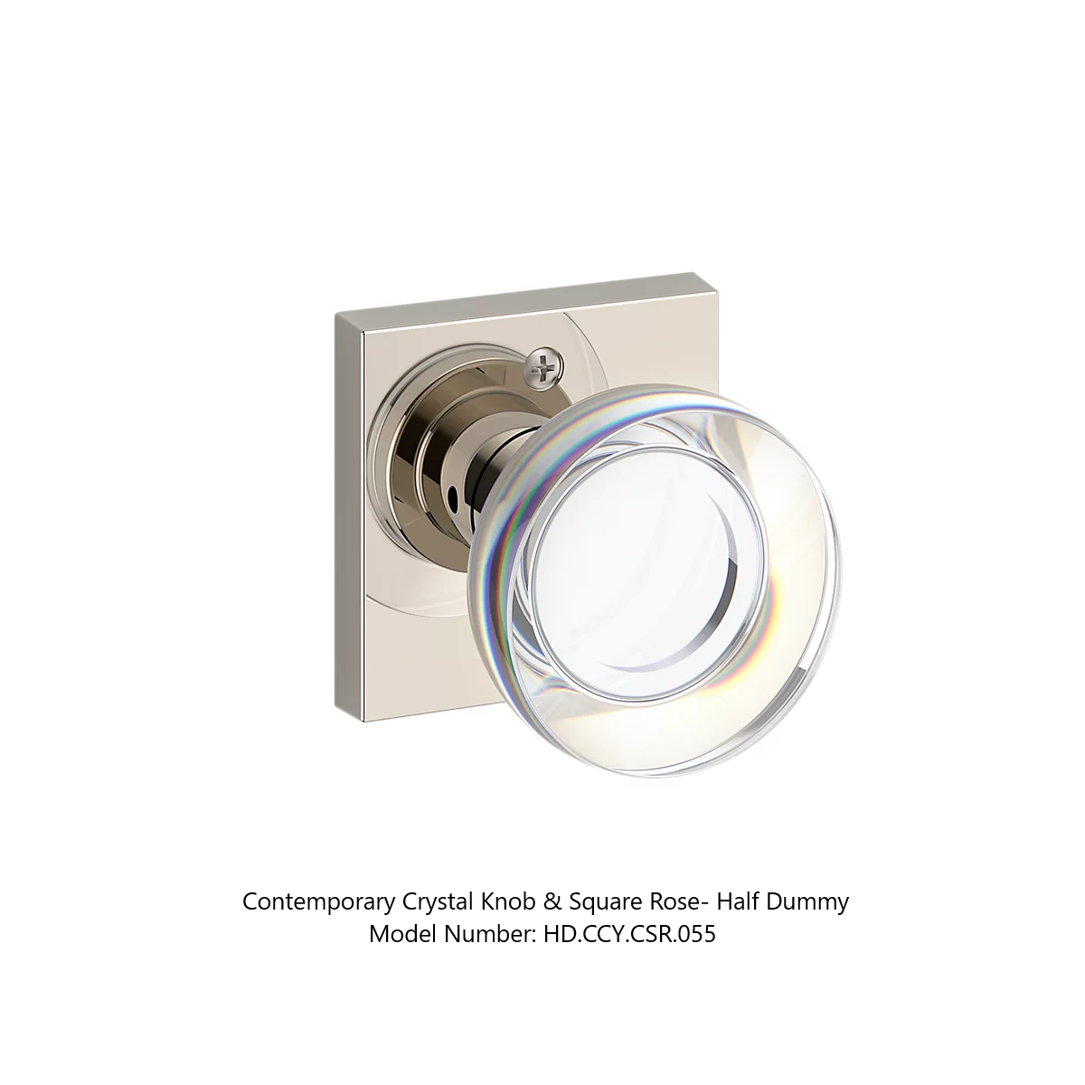 Baldwin - Reserve Collection - Interior Knobs - Contemporary Crystal Door Knob (Half Dummy)