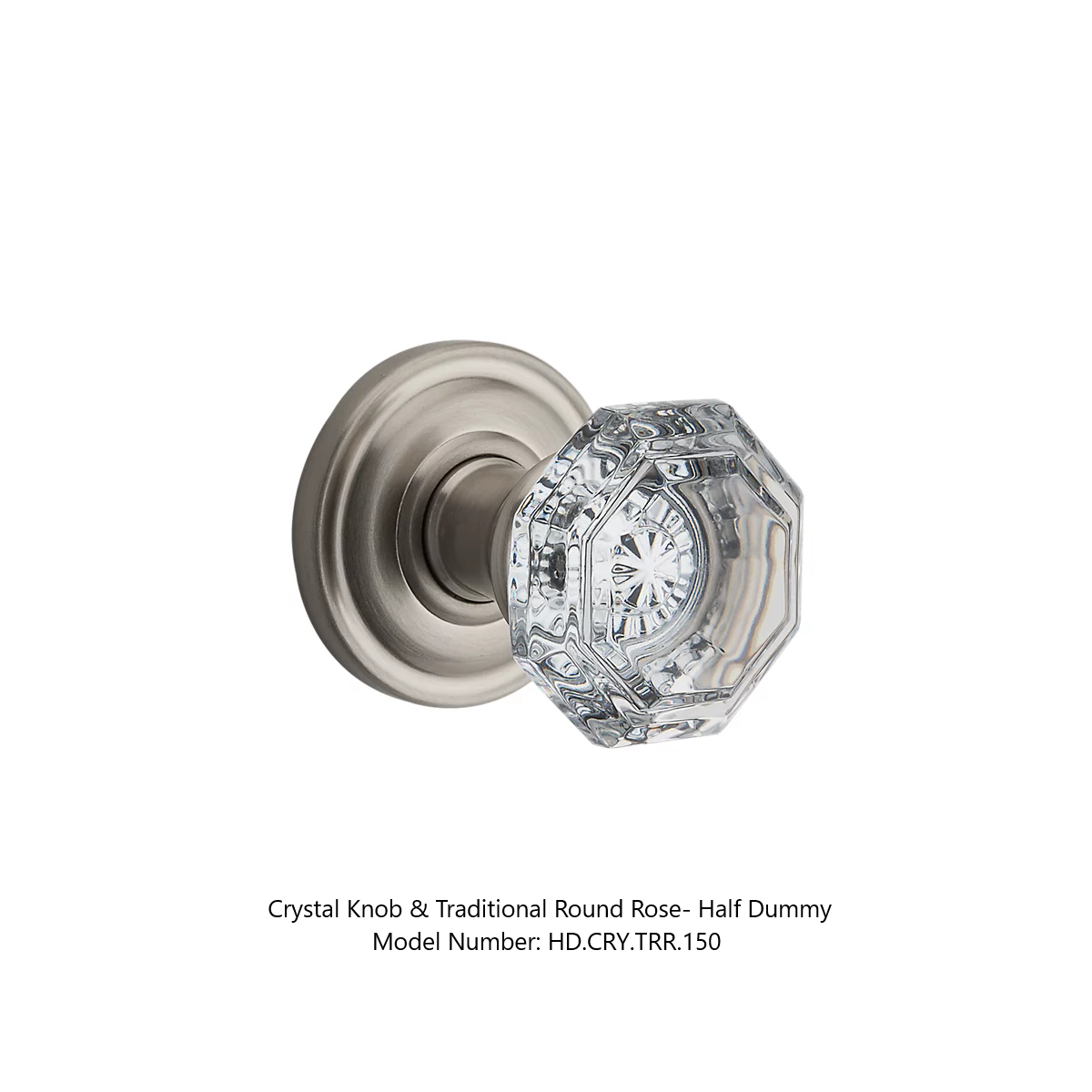 Baldwin - Reserve Collection - Interior Knobs - Crystal Door Knob (Half Dummy)