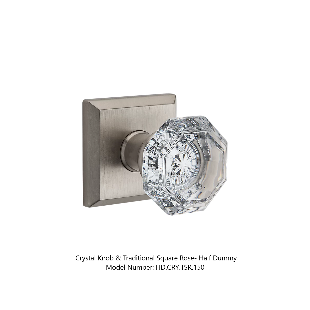 Baldwin - Reserve Collection - Interior Knobs - Crystal Door Knob (Half Dummy)