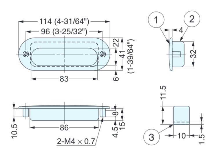 Sugatsune HH-DS Stainless Steel Recessed Pull