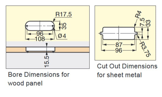 Sugatsune HH-KS Stainless Steel Recessed Pull