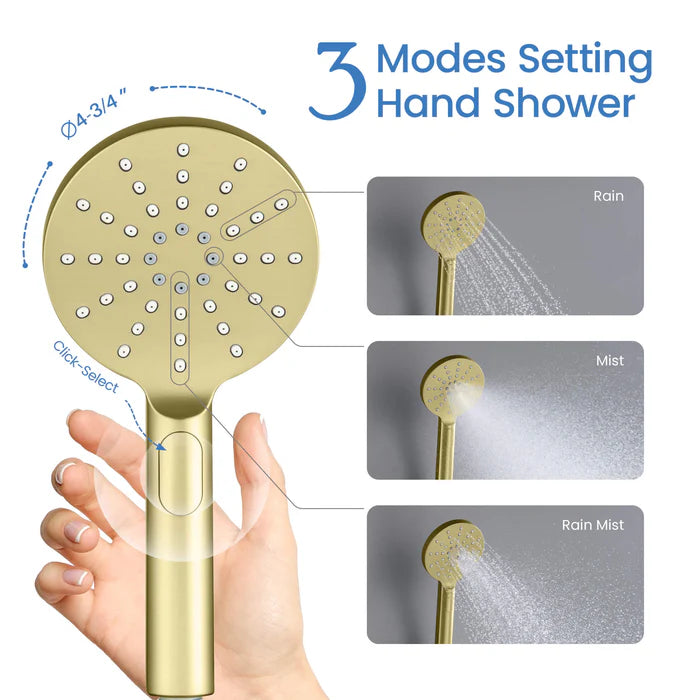 Casa Fixtures - Handheld Shower Head - Halo Premium ABS 3 Mode Handheld Shower Head (HS100)