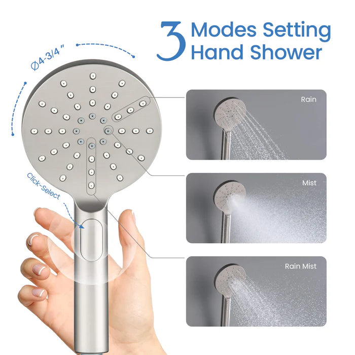 Casa Fixtures - Handheld Shower Head - Halo Premium ABS 3 Mode Handheld Shower Head (HS100)