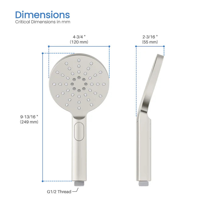 Casa Fixtures - Handheld Shower Head - Halo Premium ABS 3 Mode Handheld Shower Head (HS100)