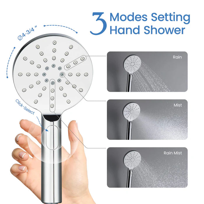 Casa Fixtures - Handheld Shower Head - Halo Premium ABS 3 Mode Handheld Shower Head (HS100)