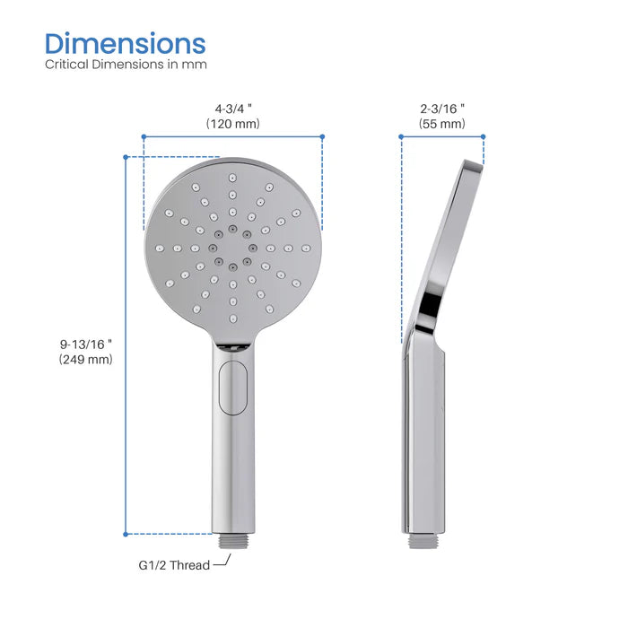 Casa Fixtures - Handheld Shower Head - Halo Premium ABS 3 Mode Handheld Shower Head (HS100)