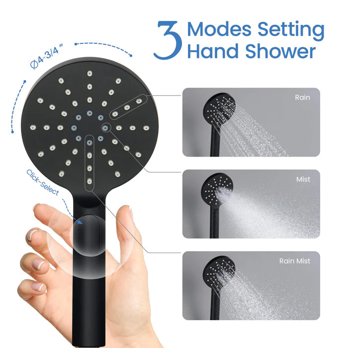 Casa Fixtures - Handheld Shower Head - Halo Premium ABS 3 Mode Handheld Shower Head (HS100)