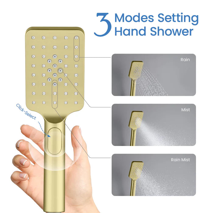 Casa Fixtures - Handheld Shower Head - Quadro Premium ABS 3 Mode Handheld Shower Head (HS101)