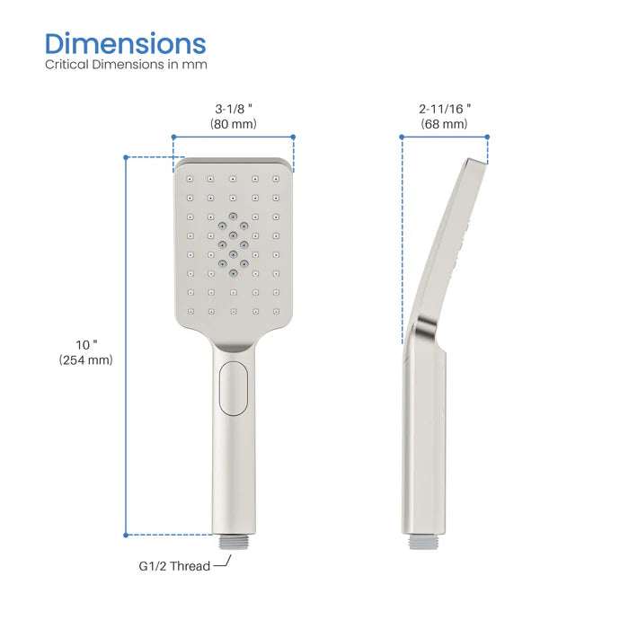 Casa Fixtures - Handheld Shower Head - Quadro Premium ABS 3 Mode Handheld Shower Head (HS101)