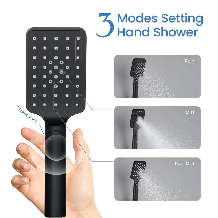 Casa Fixtures - Handheld Shower Head - Quadro Premium ABS 3 Mode Handheld Shower Head (HS101)