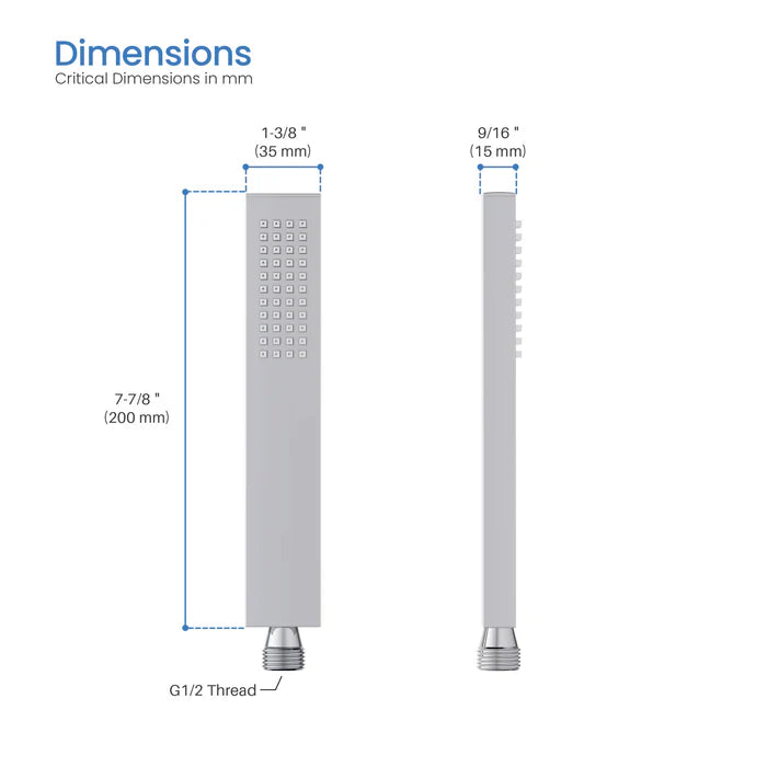 Casa Fixtures - Handheld Shower Head - Quadro Metal Handheld Shower Head (HS103)